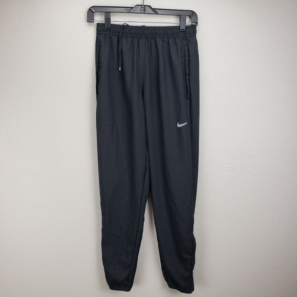 Nike Running Women's Size S Dri-Fit Solid Black Athletic Jogger Pants Zip Ankle - Picture 1 of 12